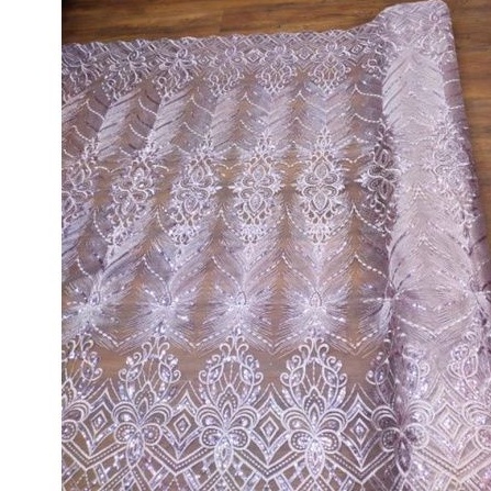 Bahan Kain Tile Model Elishab Warna Lilac Dan Tari Tersedia