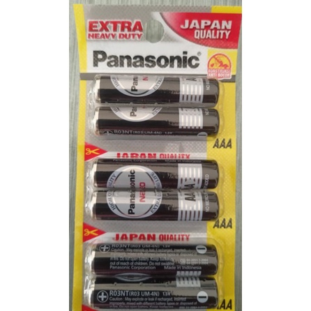 baterai panasonic asli AAA/A3, Baterai remote, bersegel 1packing isi 2bh