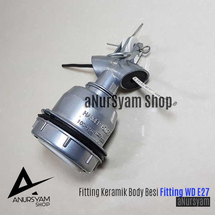  Fitting Lampu Gantung Keramik  Body Besi WD E27 Shopee 