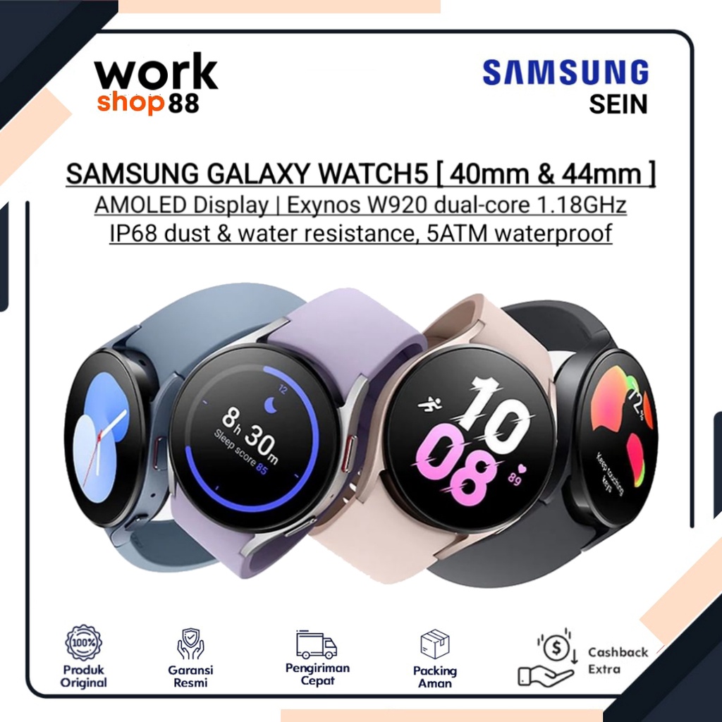Produk Baru - Samsung Galaxy Watch5 40mm & 44mm - New Original Garansi Resmi SEIN Nasional - Jam Tan