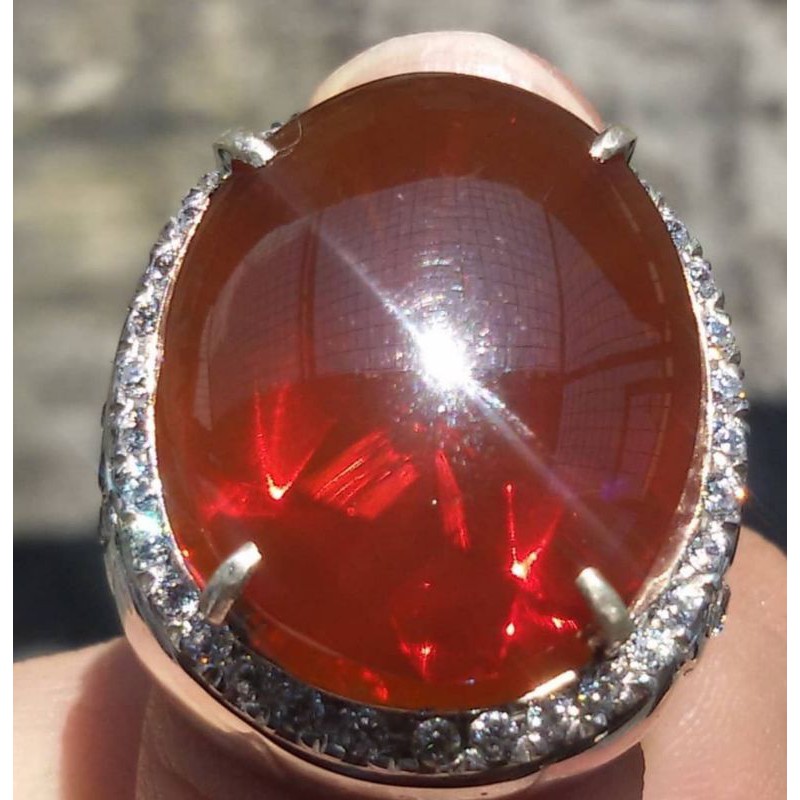 Natural Orangy Red Fire Opal Wonogiri