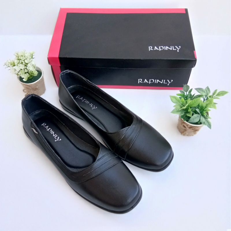 Sepatu Kerja Flat shoes Wanita Kulit Asli