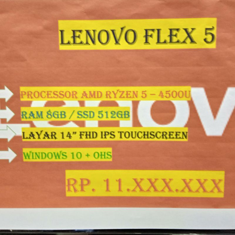 LENOVO FLEX 5 RYZEN 5 4500U 8GB SSD 512GB