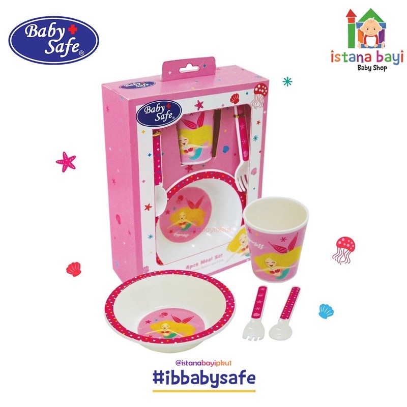 Baby Safe Meal set  4 Pcs /Feeding set /SET Perlengkapan malam anak