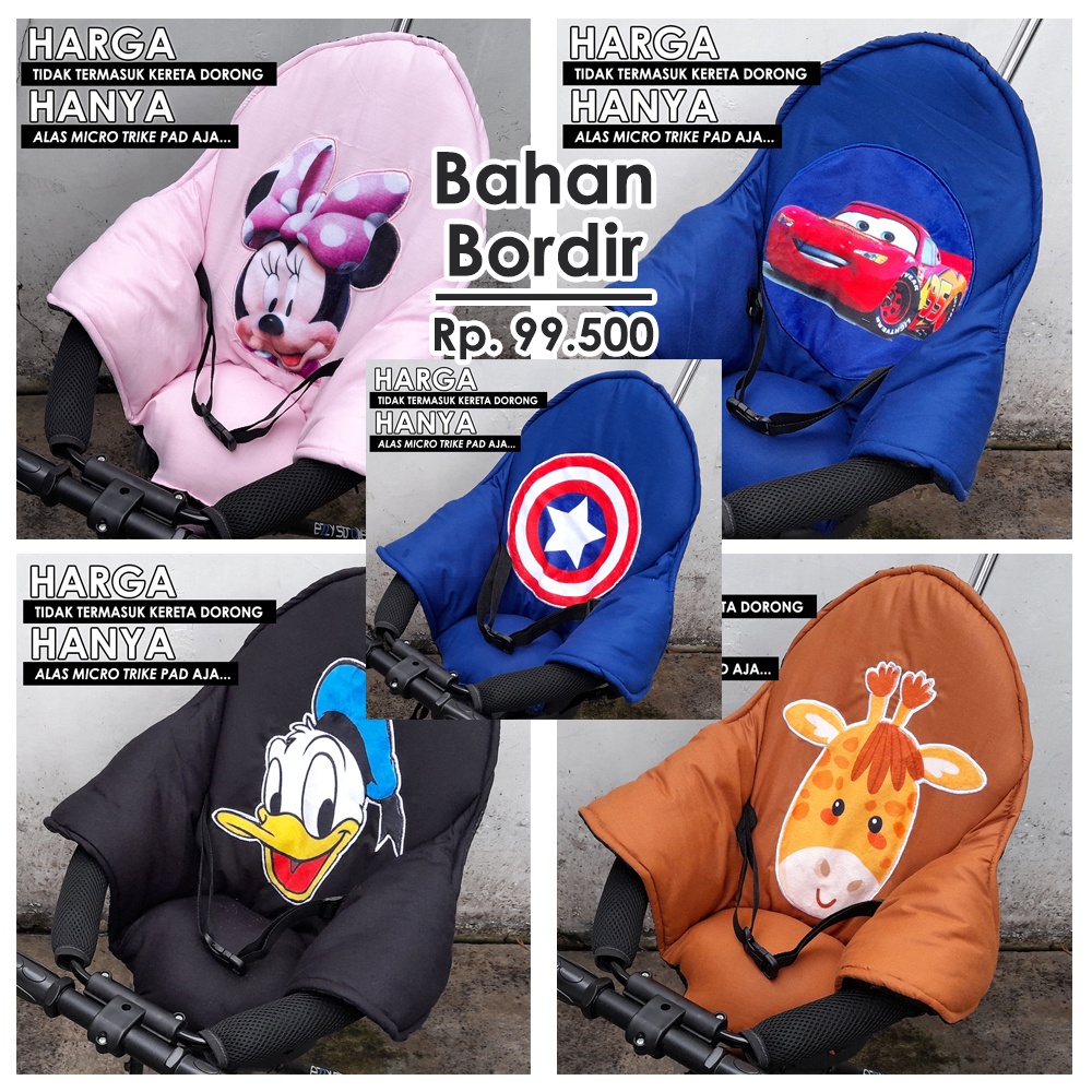 Ready Stock  - COD Trike Pad T3 BD Alas Stroller kereta dorong Akachan Bordir LW 001 Ezzy Exotic Dudukan Bulat Segitiga Kecil Micro