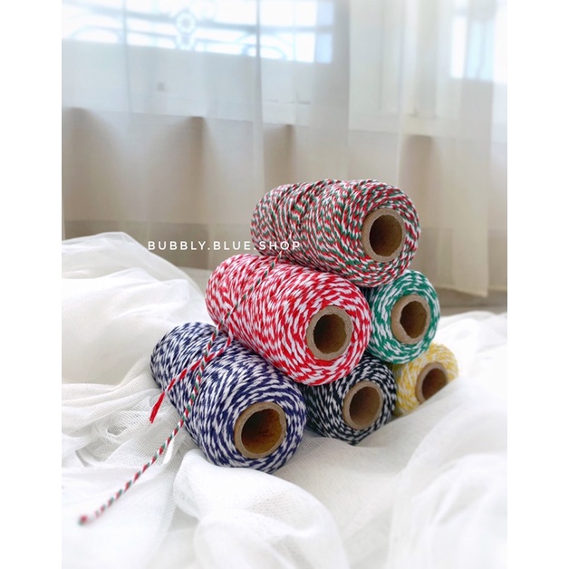 

Benang ikat katun 2mm tali hang tag twine strings bakers twine cotton rope cords colorful christmas tali ikat kado pita kado benang katun