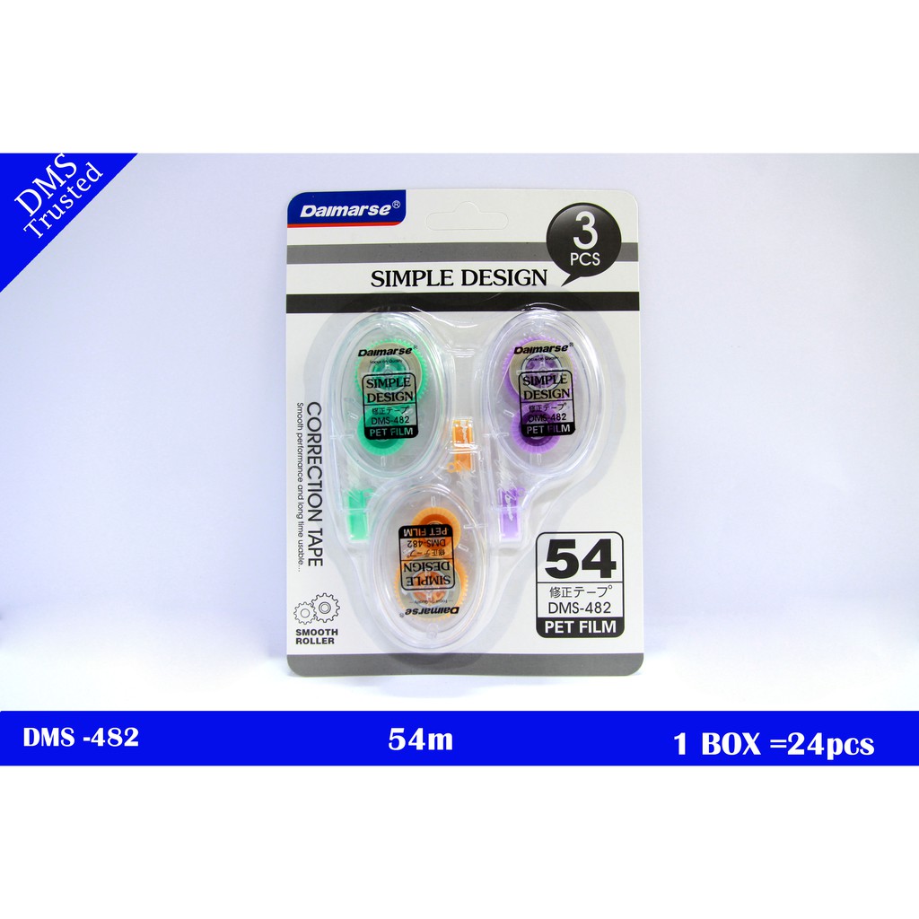 

Correction tape / tip x roll set 3 pcs 54 meter / tipe x pita / daimarse dms-482