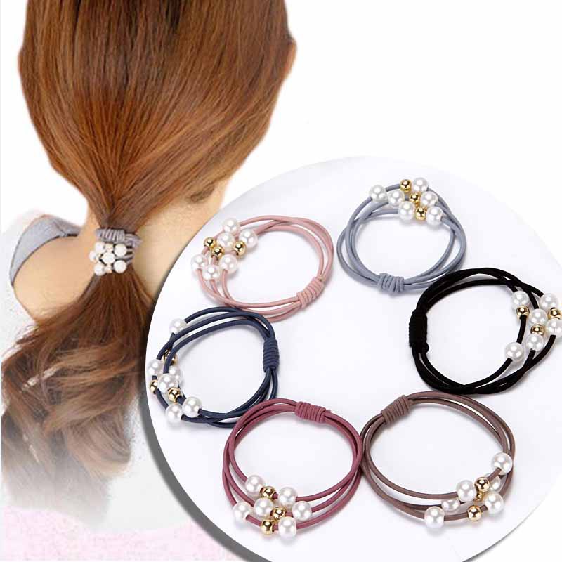 IKAT RAMBUT KOREA MUTIARA MULTIGUNA AKSESORIS WANITA / IKAT RAMBUT MUTIARA / IKAT RAMBUT ELASTIS