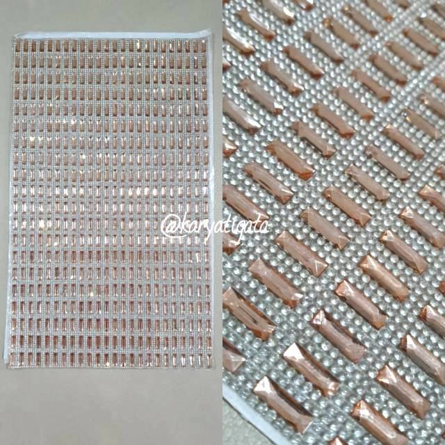 Diamond Tikar Gosok Motif Persegi Panjang - Rose Gold (per Lembar)