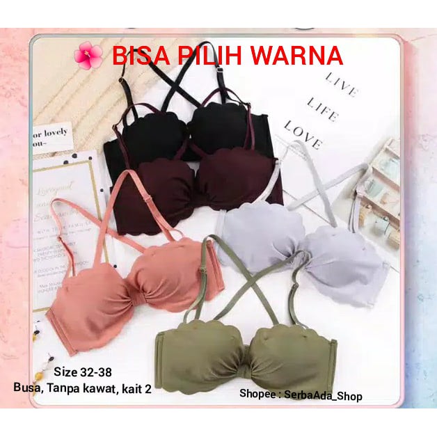 Bra Fashion Cantik Import Size 32-38 Tanpa Kawat