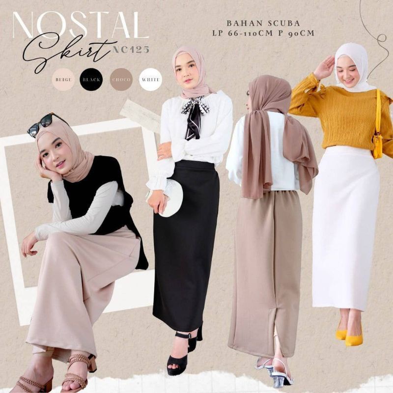 Rok span panjang scuba / rok dinas / rok kerja / pencil skirt