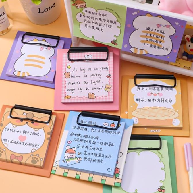 

PAPAN STICKY NOTES LUCU MEMO BOARD CLIP ANIMAL - DRAW RABBIT