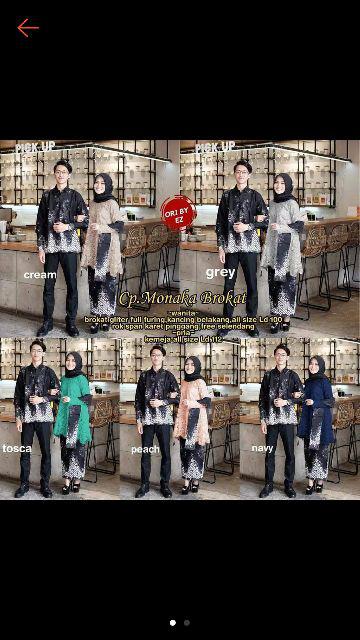 Couple Batik Monaka Brokat Free Selendang 111