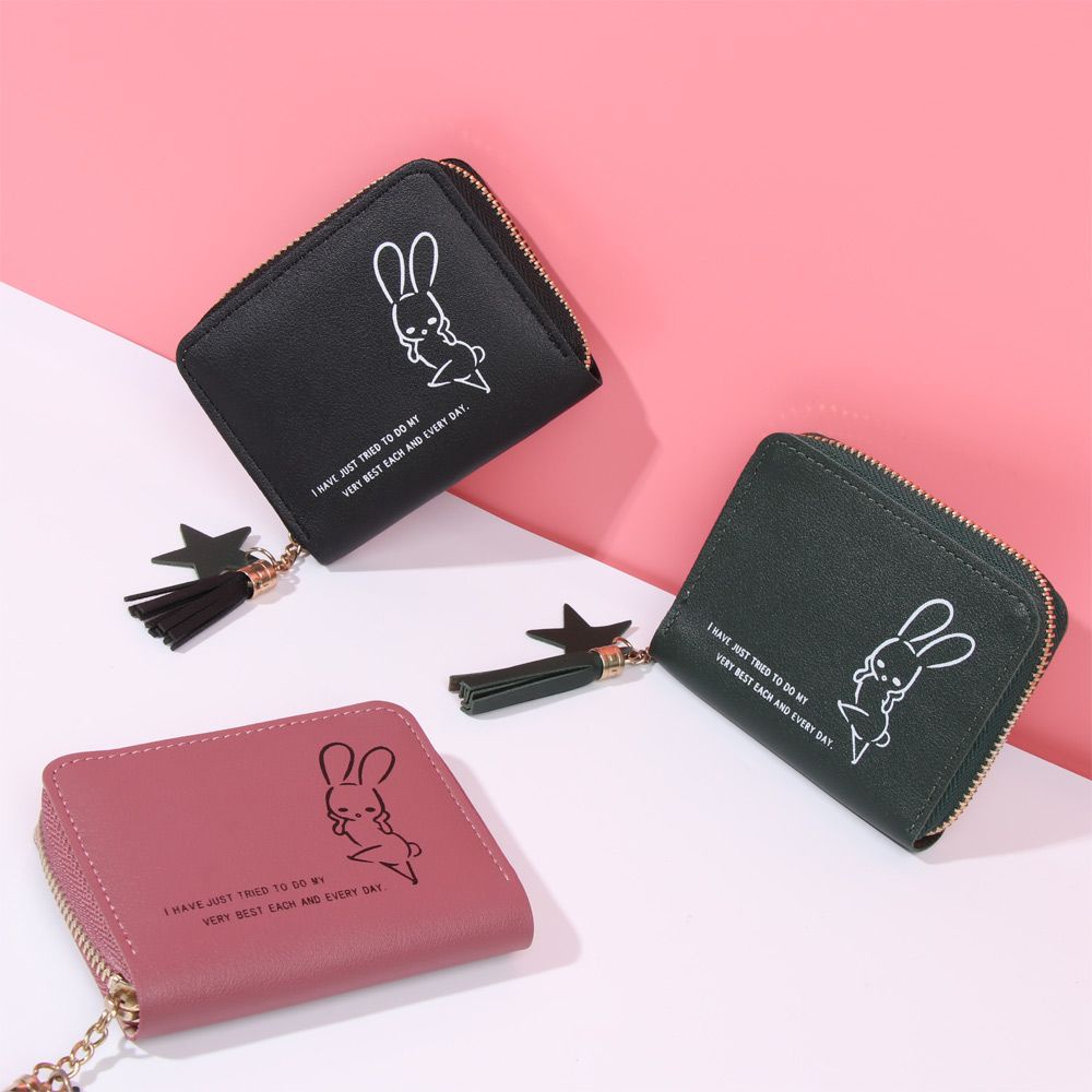 ( GS ) DOMPET WANITA / DOMPET MINI KOIN RESTLETING MOTIF CUTE RABBIT KELINCI LUCU