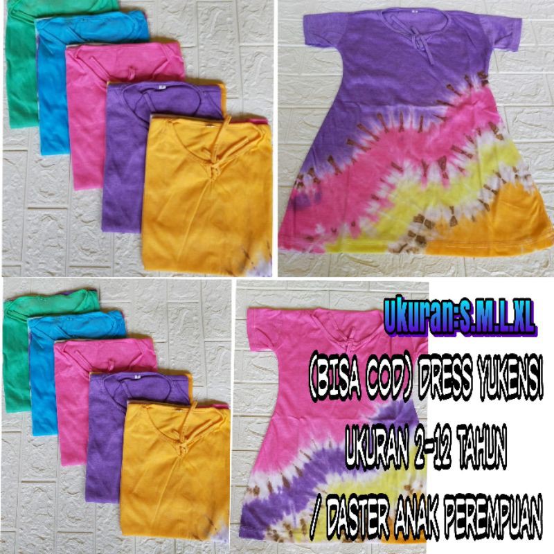 (BISA COD) Dress Yukensi uk 3-9Tahun /Daster Anak Perempuan