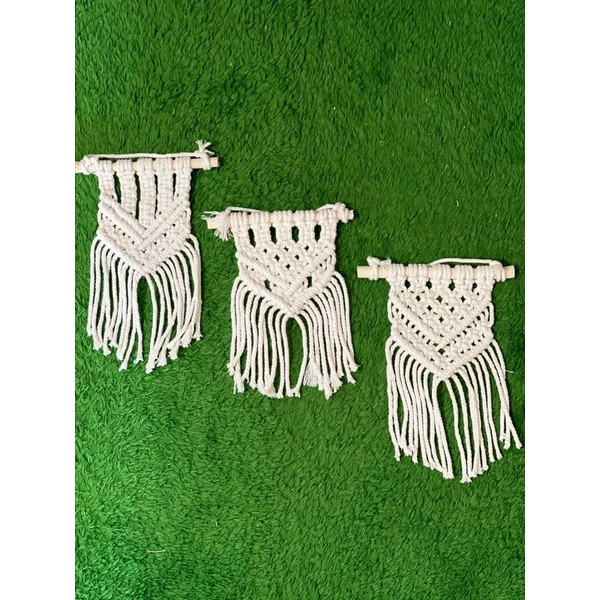 READY STOK) macrame Hiasan dinding / macrame wall hanging MINI/ DEKORASI RUMAH