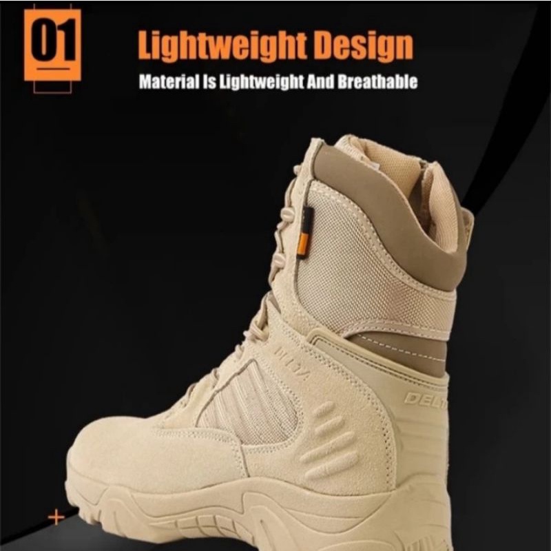 SEPATU PDL DELTA TACTICAL ORIGINAL PANJANG 8Inch COKLAT GURUN IMPOR