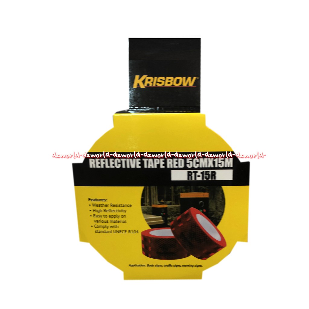 Krisbow Reflective Tape Red 15m Isolasi Lakban Berkilau Tahan Air