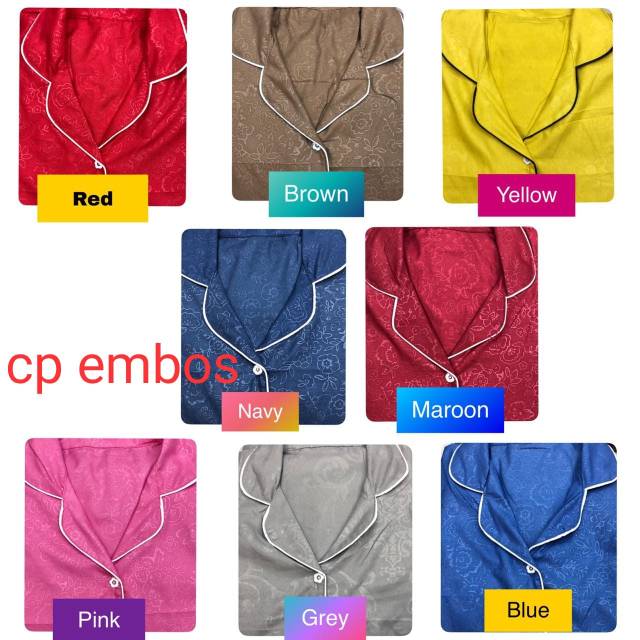 OBRAL Piyama Dewasa CP Embos Warna / Piyama Embos Murah Berkualitas-2