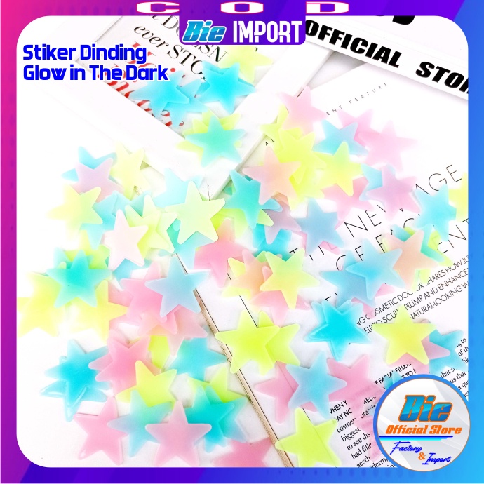 Stiker Dinding Glow In The Dark Rainbow Impor Best Seller