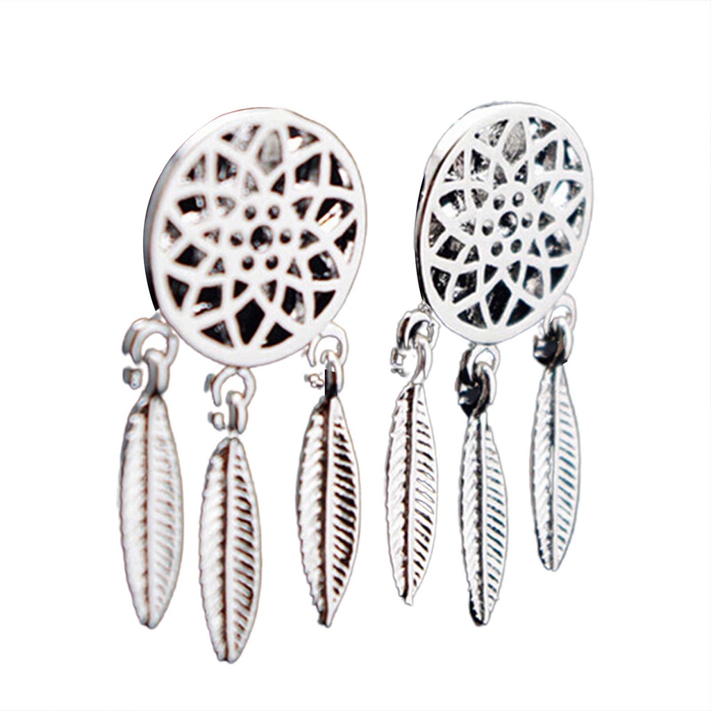 Hu Hu Hu Hu Hu Alat Bantu Pasang Kacamata♡ Anting Tusuk Gantung Desain Dream Catcher Hollow Gaya Bohemian Untuk Wanita