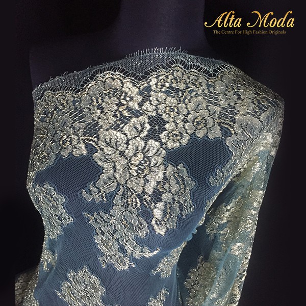 

Alta Moda Brokat Perancis Lurex Mint Gold Soltiss