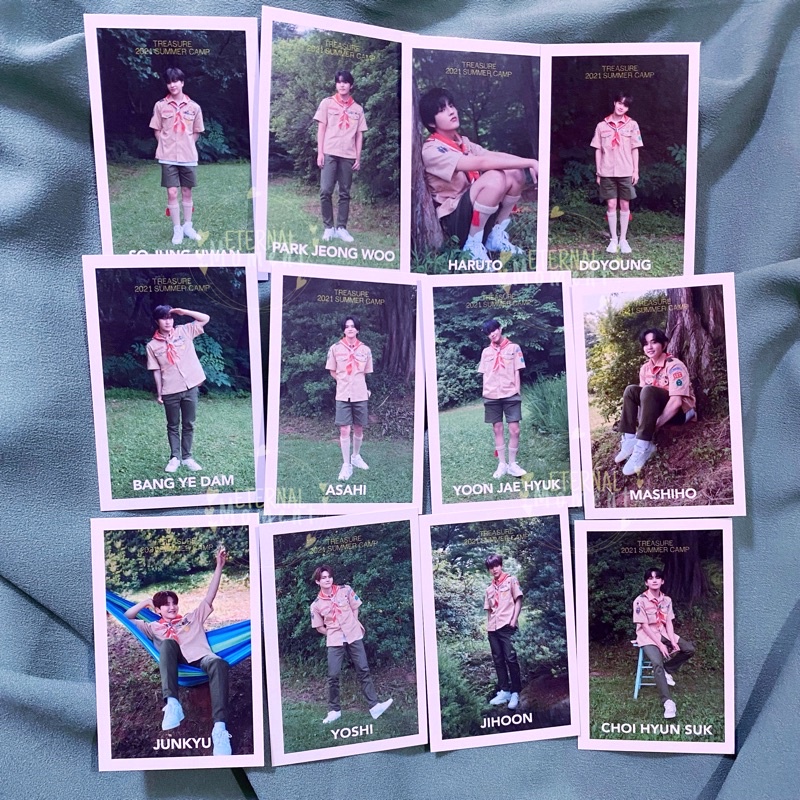 PHOTOCARD TREASURE SUMMER CAMP KIT HOLOGRAM haruto junkyu jihoon hyunsuk jaehyuk yedam mashiho yoshi