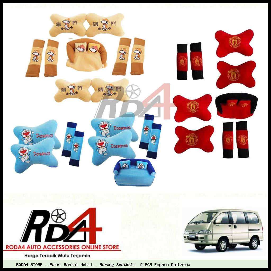 Paket Bantal Mobil - Sarung Seatbelt  9 PCS Espass Daihatsu