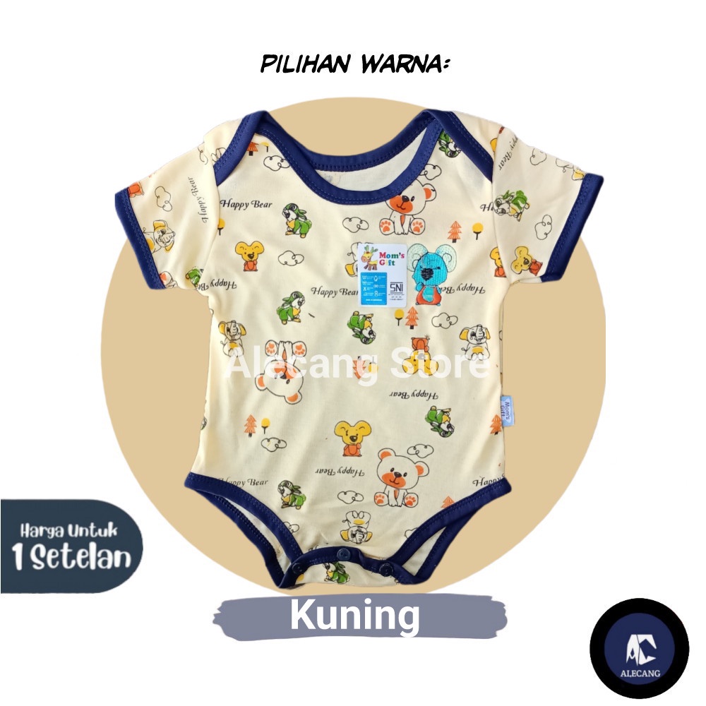 Baju Bayi Romper/Jumper/Jumpsuit Segitiga WARNA MOM'S GIFT usia 0 - 6 bulan 100% katun SNI KD-N29/baju bayi new born