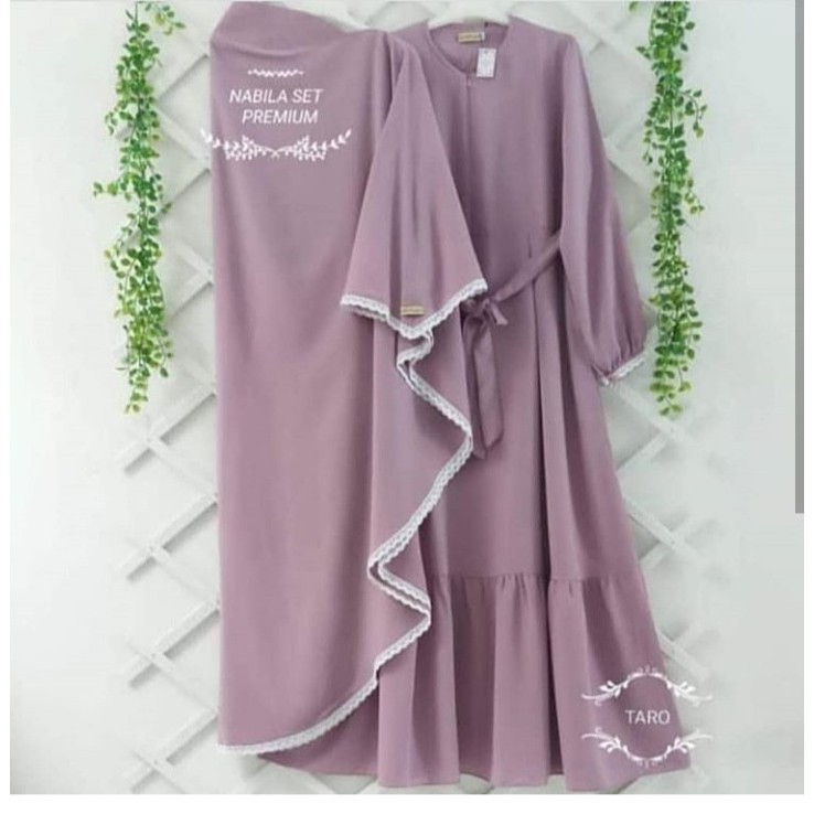Nabila syari gamis set gbmbg