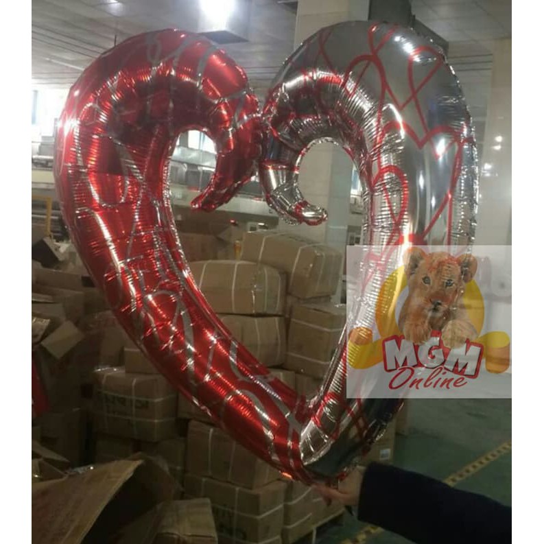 Balon Foil Love Besar / Foil Balloon / balon ultah LEBAR 1 Meter