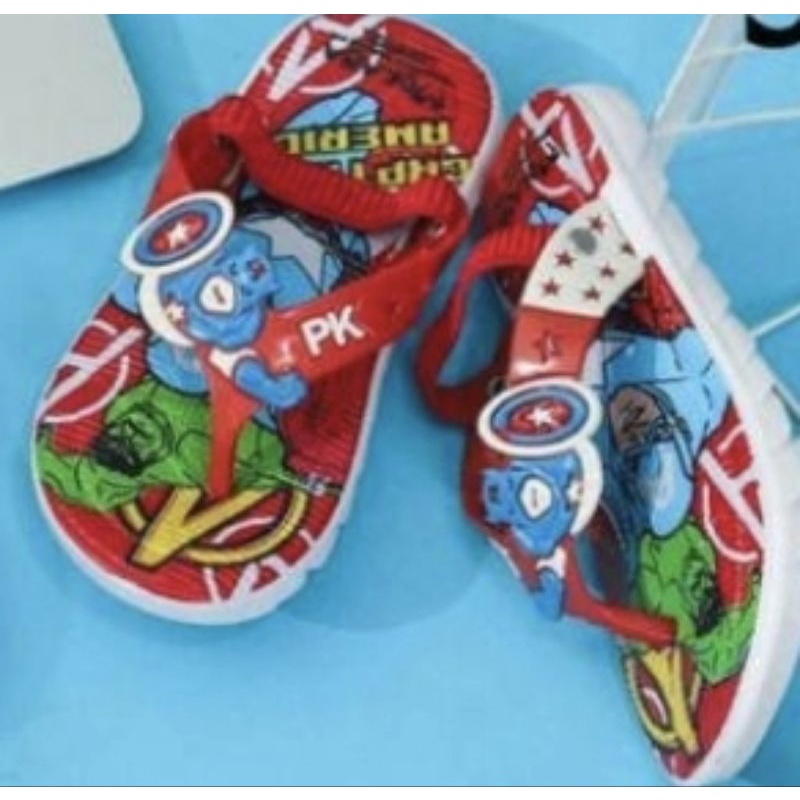 CITCIT 558 AVENGERS SANDAL JEPIT IMPORT CAPTAIN AMERICA ANAK COWO LAKI NEW KARET LENTUR RINGAN