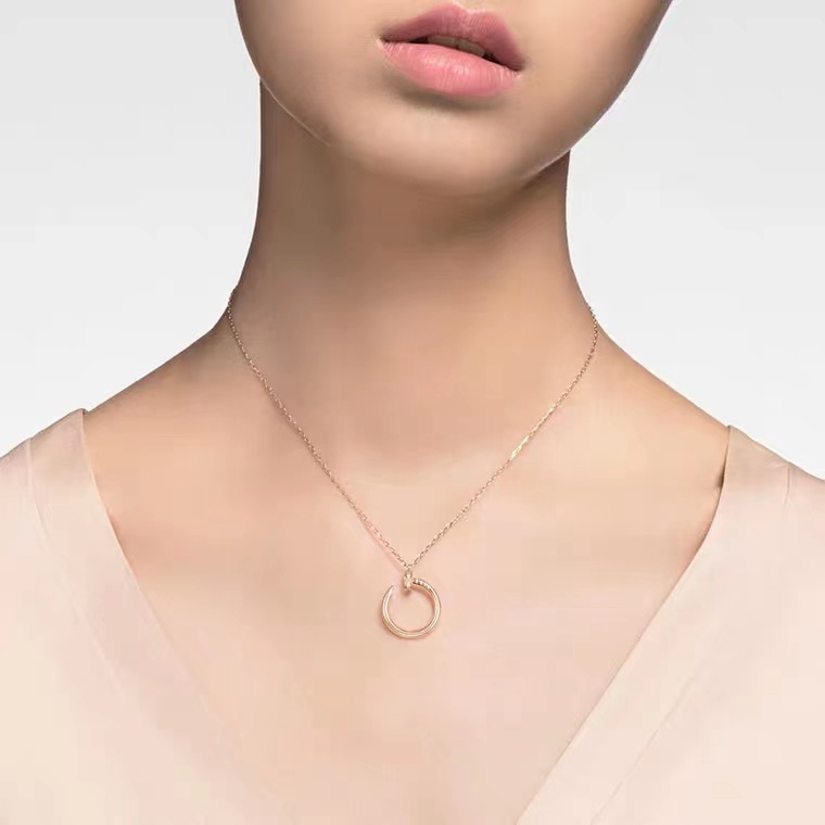 2021 Kalung Rantai Titanium Steel Lapis Rose Gold 18K Desain Minimalis Mewah Untuk Wanita