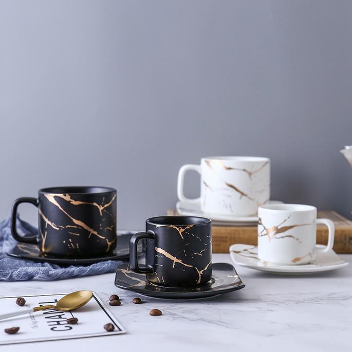 Marble Cup and saucer coffee Cup