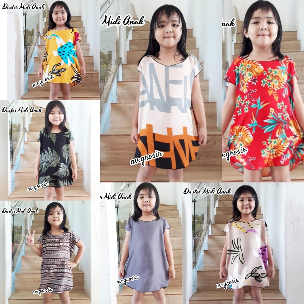 BAJU ANAK DASTER MIDI ( UMUR 1 - 4 TAHUN )