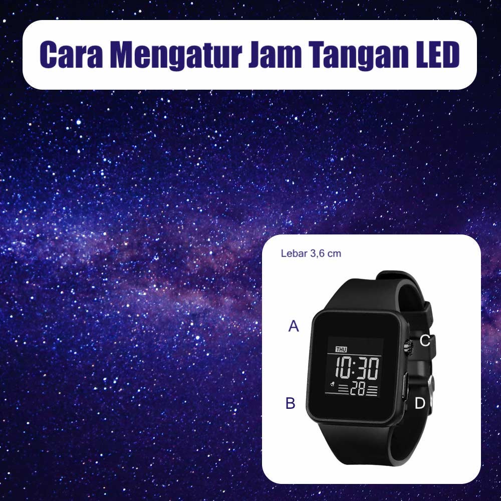 LED Watch Water Resistant - Jam Tangan Digital Pria &amp; Wanita Strap Rubber LED_8042 ( Group )