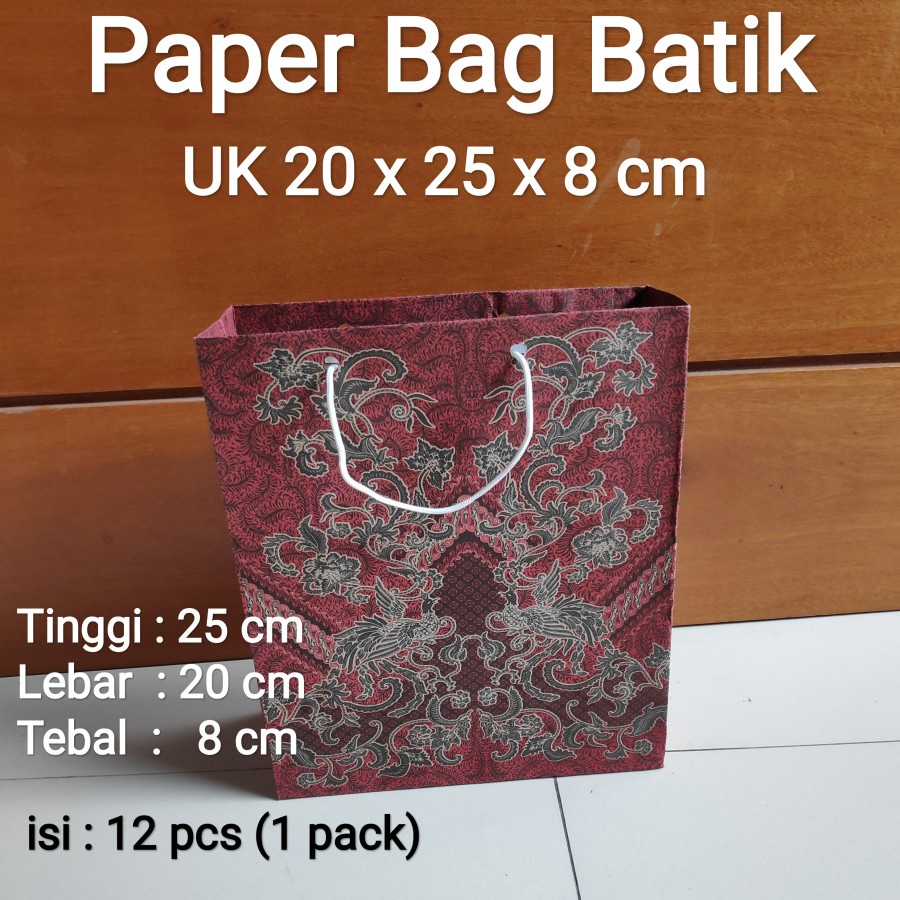 

Paperbag Batik 20x25x8cm Paper Bag Tas Kertas Batik Tas Sovenir (MF8)