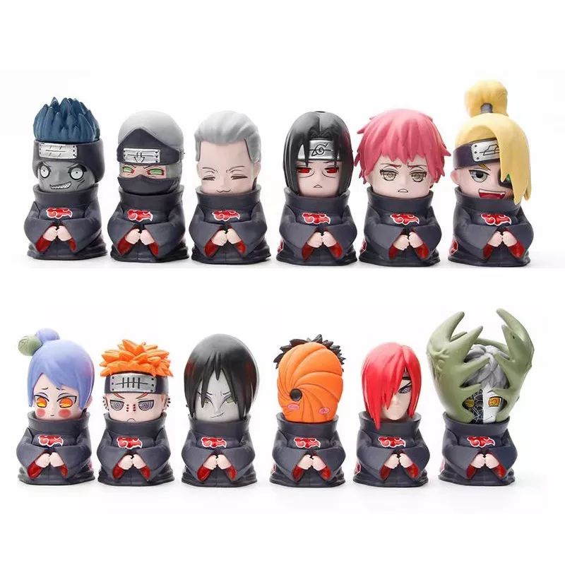 Figure Naruto Akatsuki Pain Set 12 Kakashi Gara shikamaru miniatur hiasan topper