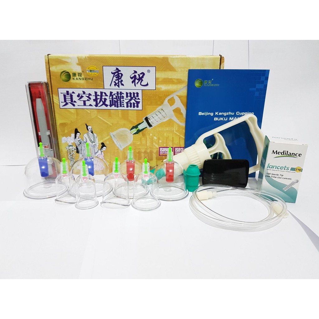 PAKET HEMAT Kop Bekam Kangzhu Isi 8 + Lancing Plastik Sammora + Jarum