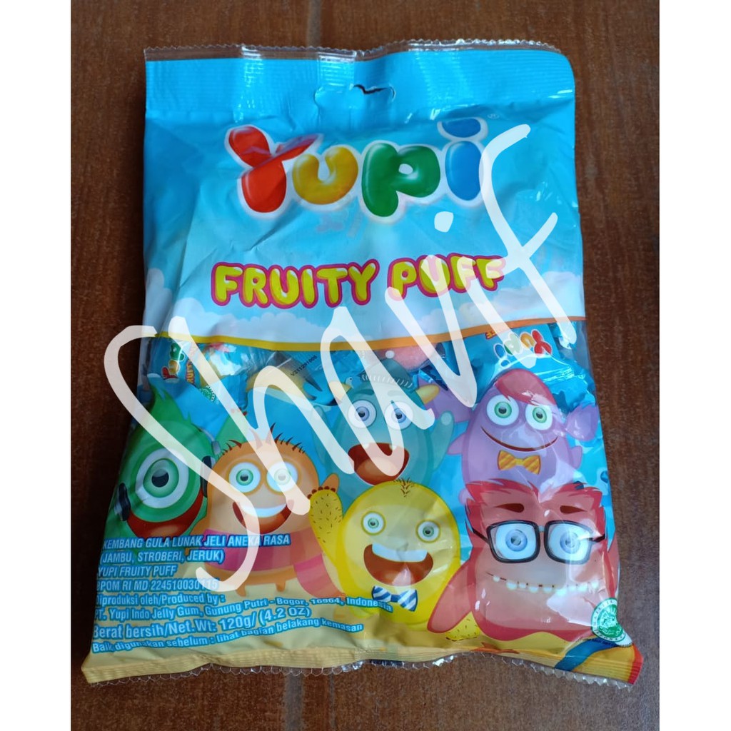 

Permen Yupi Fruity Puff kemasan Bag 120 gram