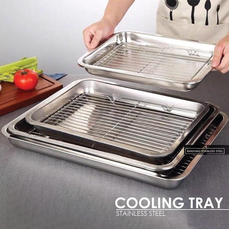 Cooling Tray Nampan Tatakan Saringan Peniris Minyak Panggangan Multifungsi Medium Large 45cm 29cm