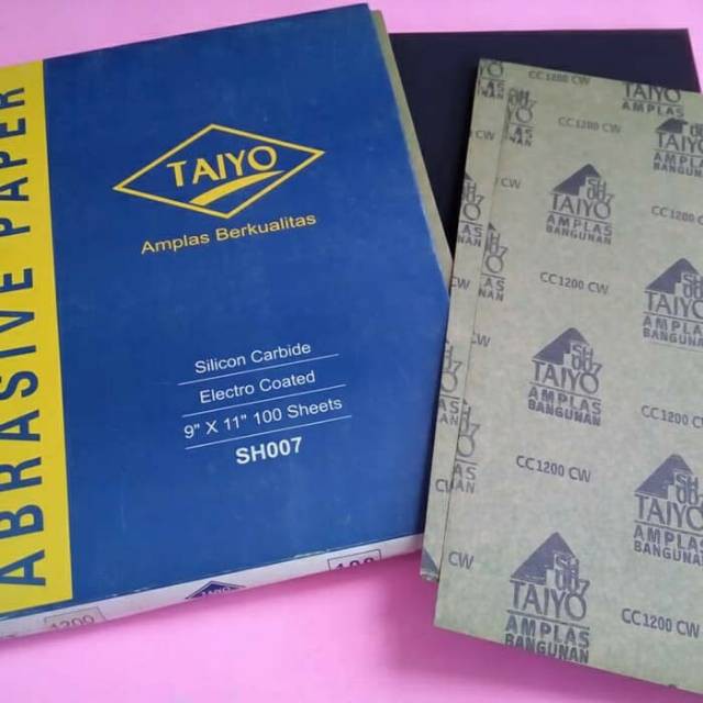 AMPLAS TAIYO LEMBARAN / WATERPROOF DUCO - AMPLAS BANGUNAN TAIYO KERTAS PASIR