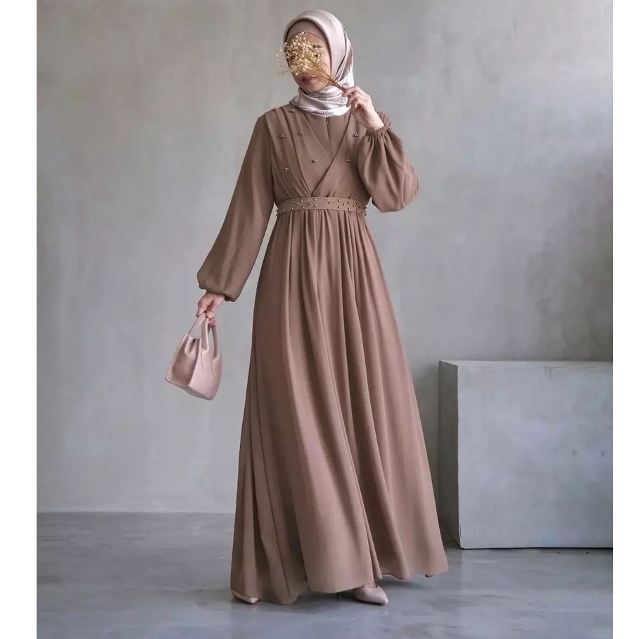 Mutiara dres - dress gamis modern mutiara / dress modern busui friendly / dress model terbaru 2023 / dress modern kekinian / dress model korea / dress model terbaru / dress model belanda / dress modis / dress modern kondangan / dress remaja kekinian