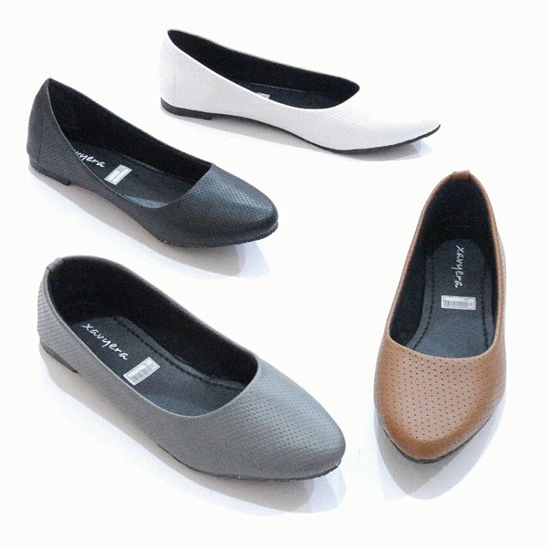 Borneo Sepatu Flat Ballerina Flatshoes Wanita Motif Dot MD03