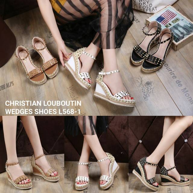 CHRISTIAN LOUBOUTIN PARIS WEDGES SHOES L568-1