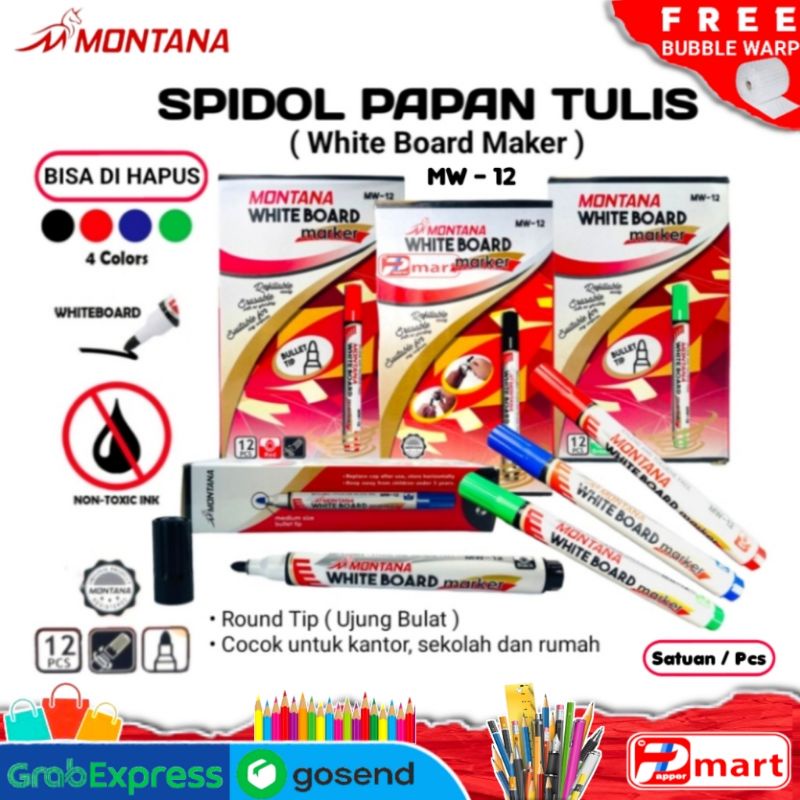 Spidol Papan Tulis MONTANA / Spidol WhiteBoard MONTANA MW-12 / MONTANA WhiteBoard Marker / BISA DIHA