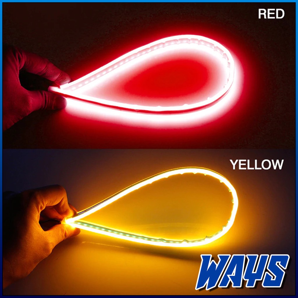 2 MODE RUNNING Lampu Alis LED Slim 30cm 60cm Senja Sein Sen Rem Variasi Motor Mobil Universal
