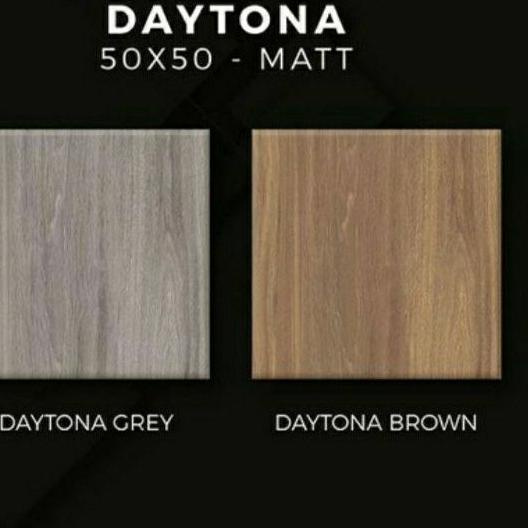 Langsung Beliii.. Keramik 50x50 Matt Motif Kayu Daytona Brown dan Grey Grade A