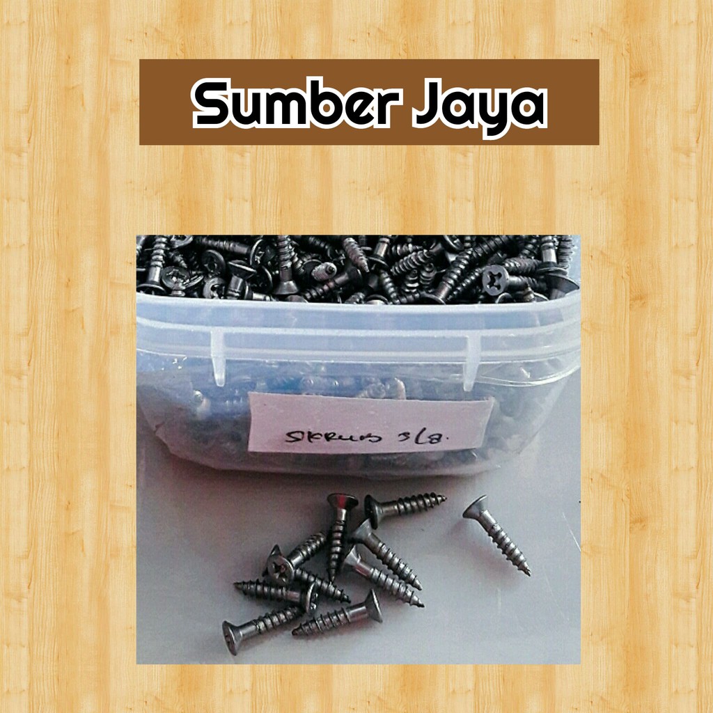 Repack Sekrup Kayu 5/8 inch ( 2 cm ) Isi 10 Pcs