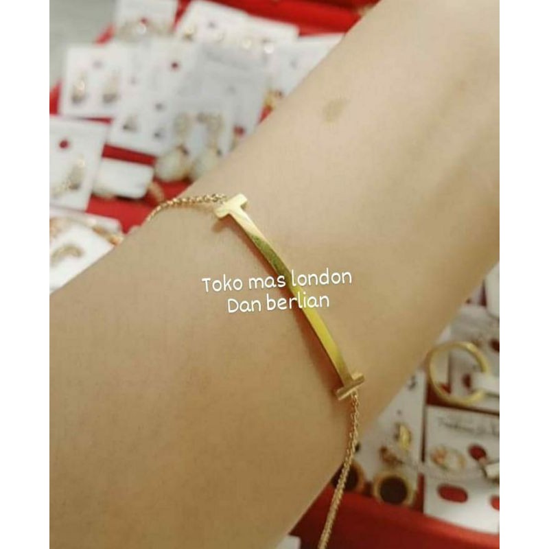 Gelang tangan Mas London LM 24K Kadar 999,9%.